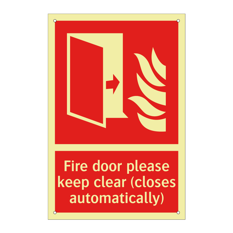 Fire door please keep clear (closes automatically)
