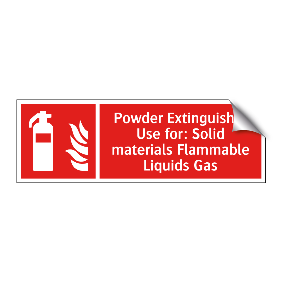 Powder Extinguisher Use for: Solid materials Flammable Liquids Gas