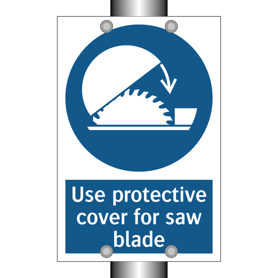 Use protective cover for saw blade