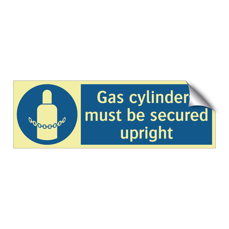 Gas cylinders must be secured upright