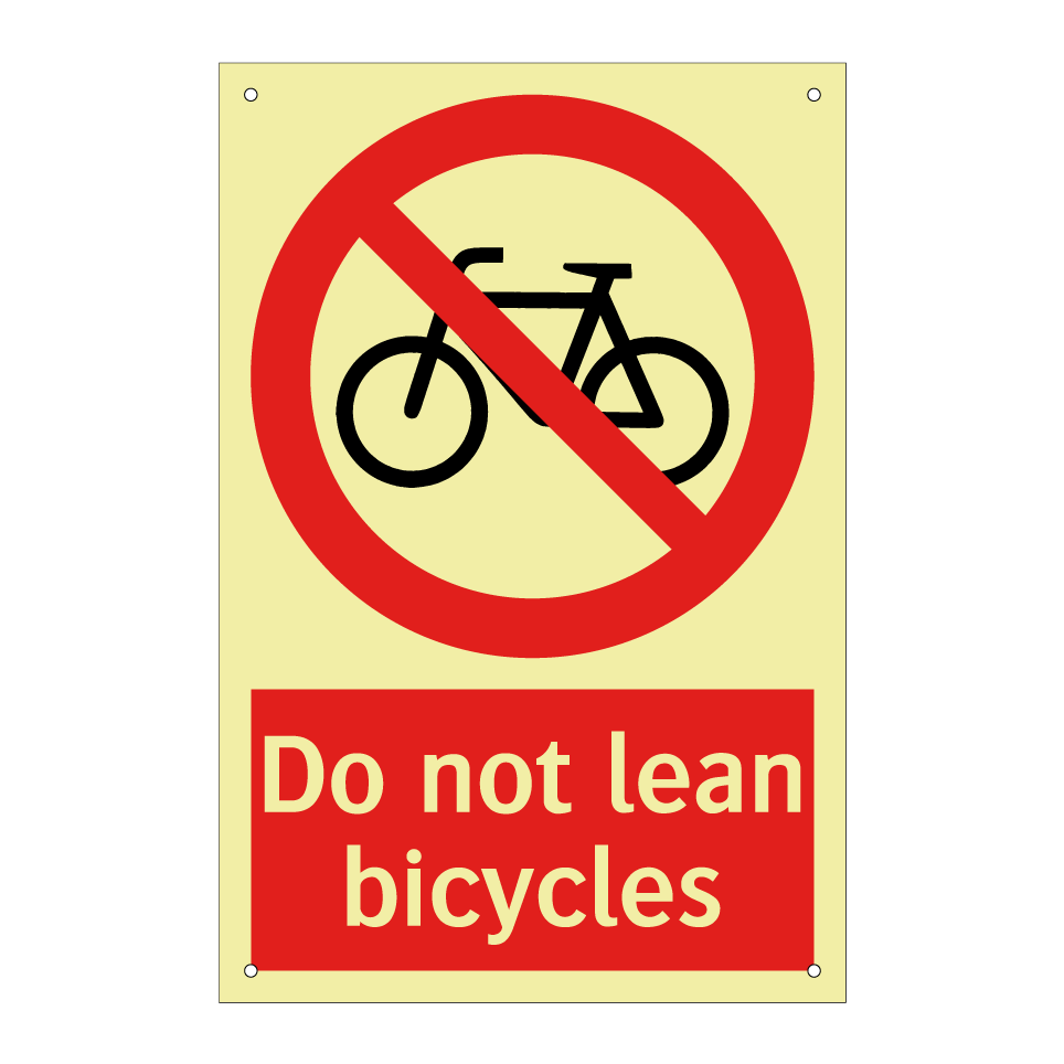 Do not lean bicycles