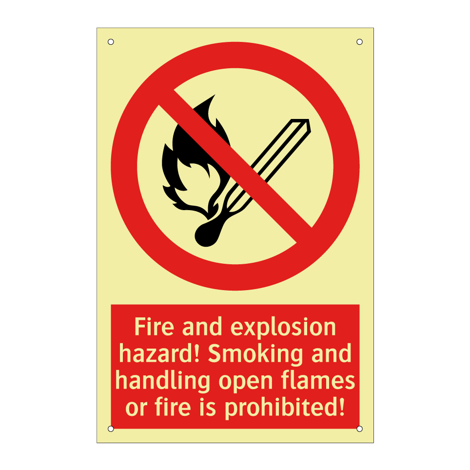Fire and explosion hazard! Smoking and handling open flames or fire is prohibited!
