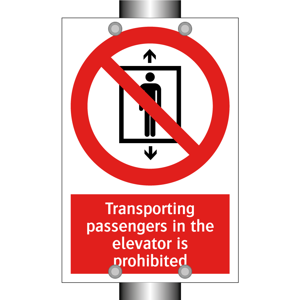 Transporting passengers in the elevator is prohibited