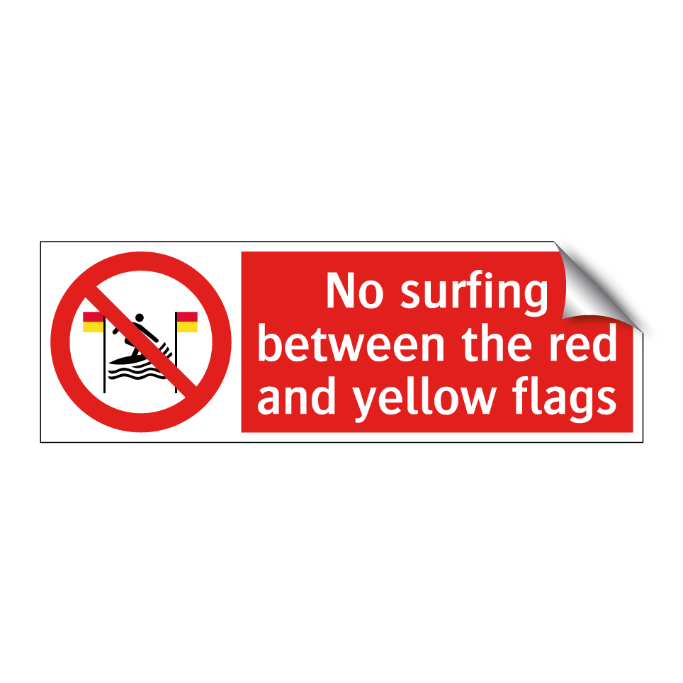 No surfing between the red and yellow flags