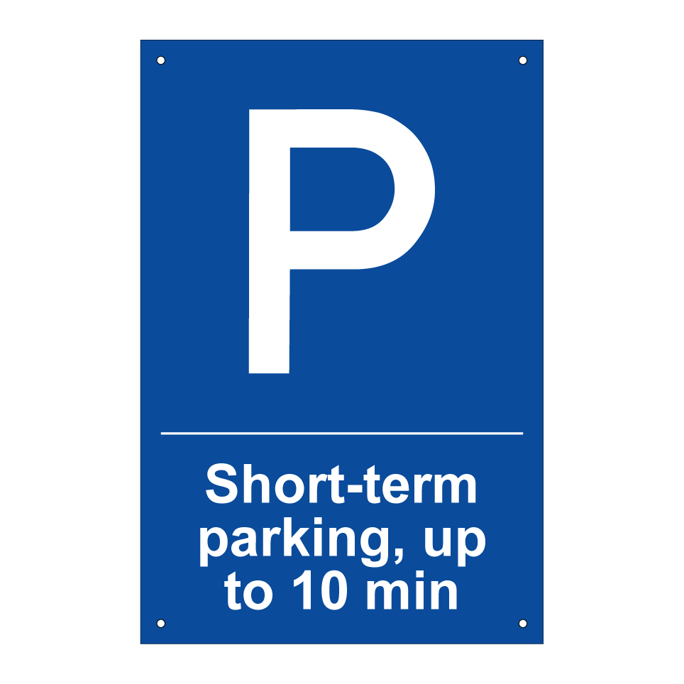 Short-term parking, up to 10 min