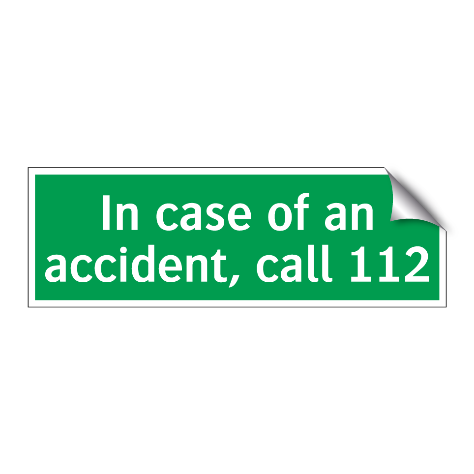 In case of an accident, call 112