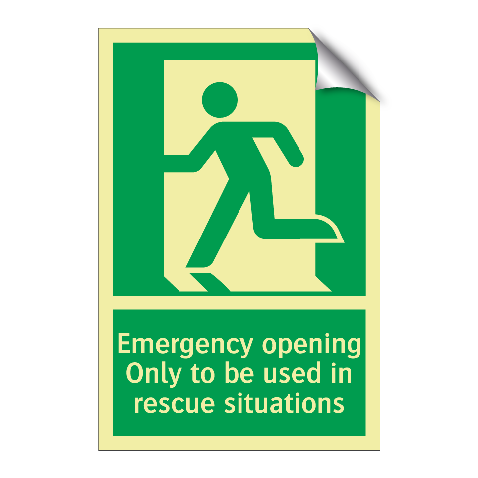 Emergency opening Only to be used in rescue situations