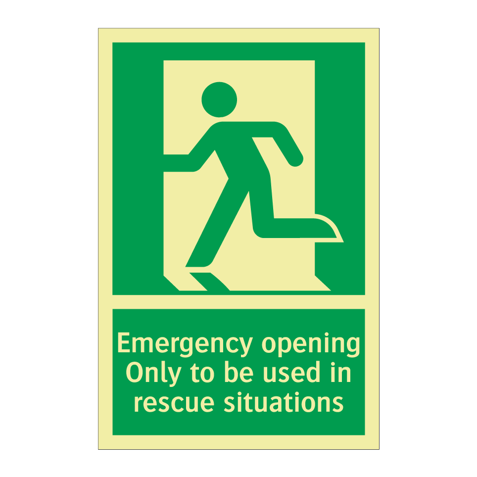 Emergency opening Only to be used in rescue situations
