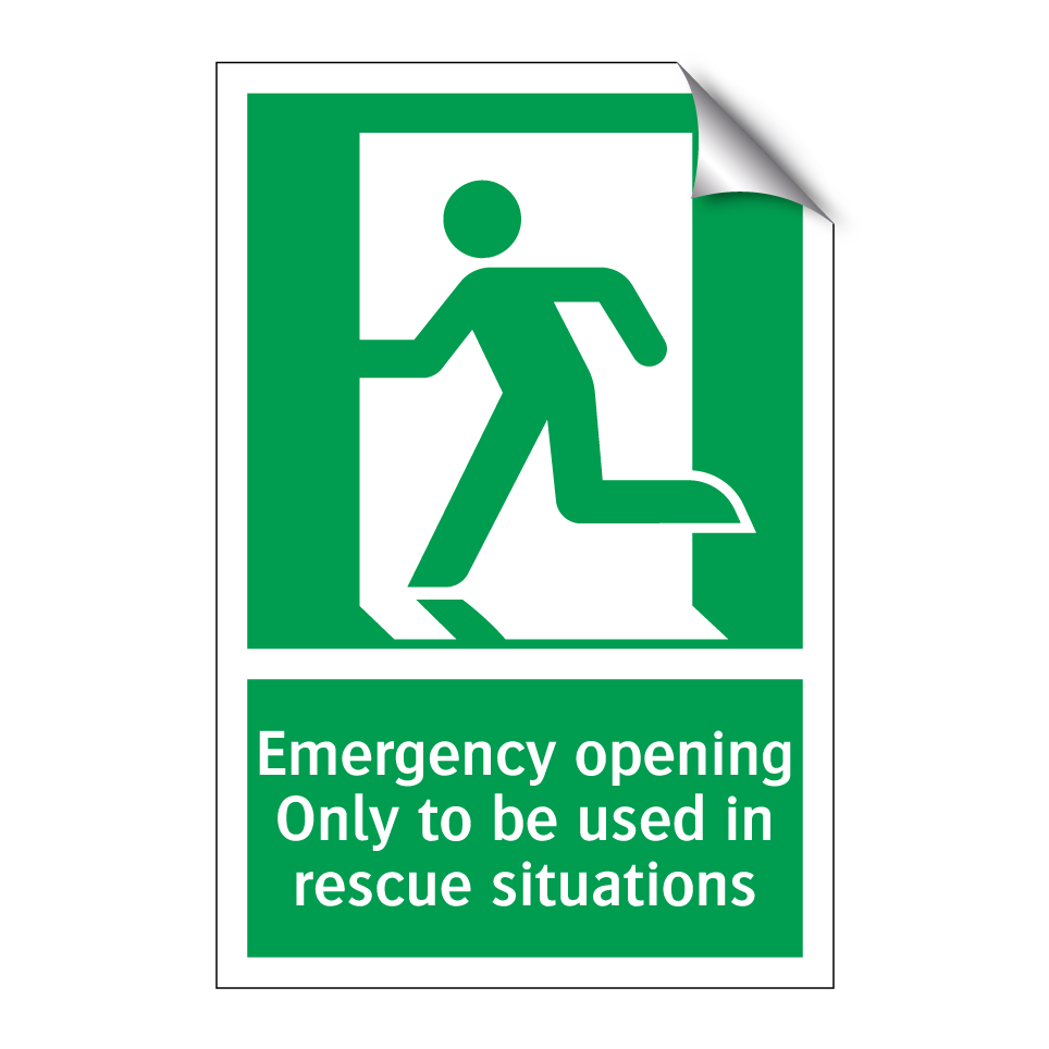 Emergency opening Only to be used in rescue situations
