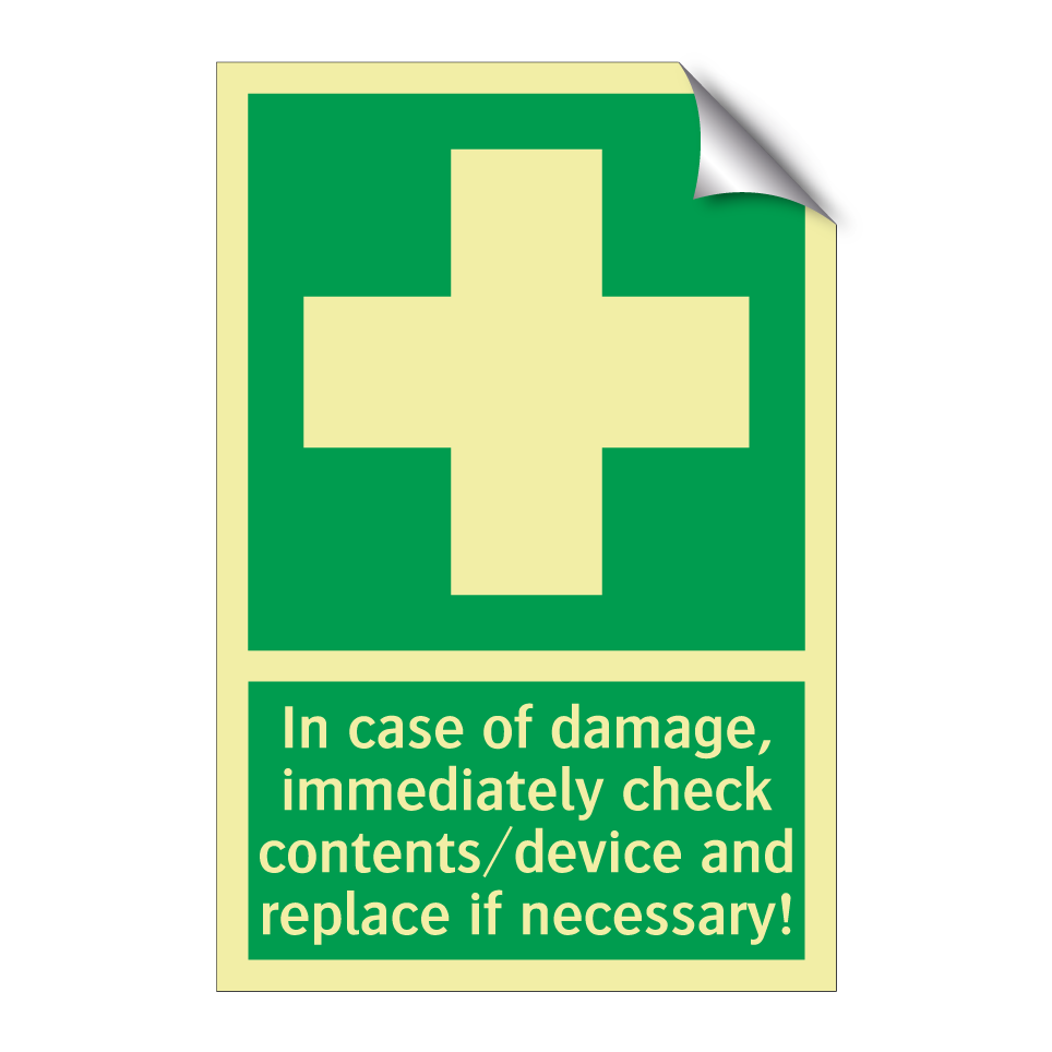 In case of damage, immediately check contents/device and replace if necessary!