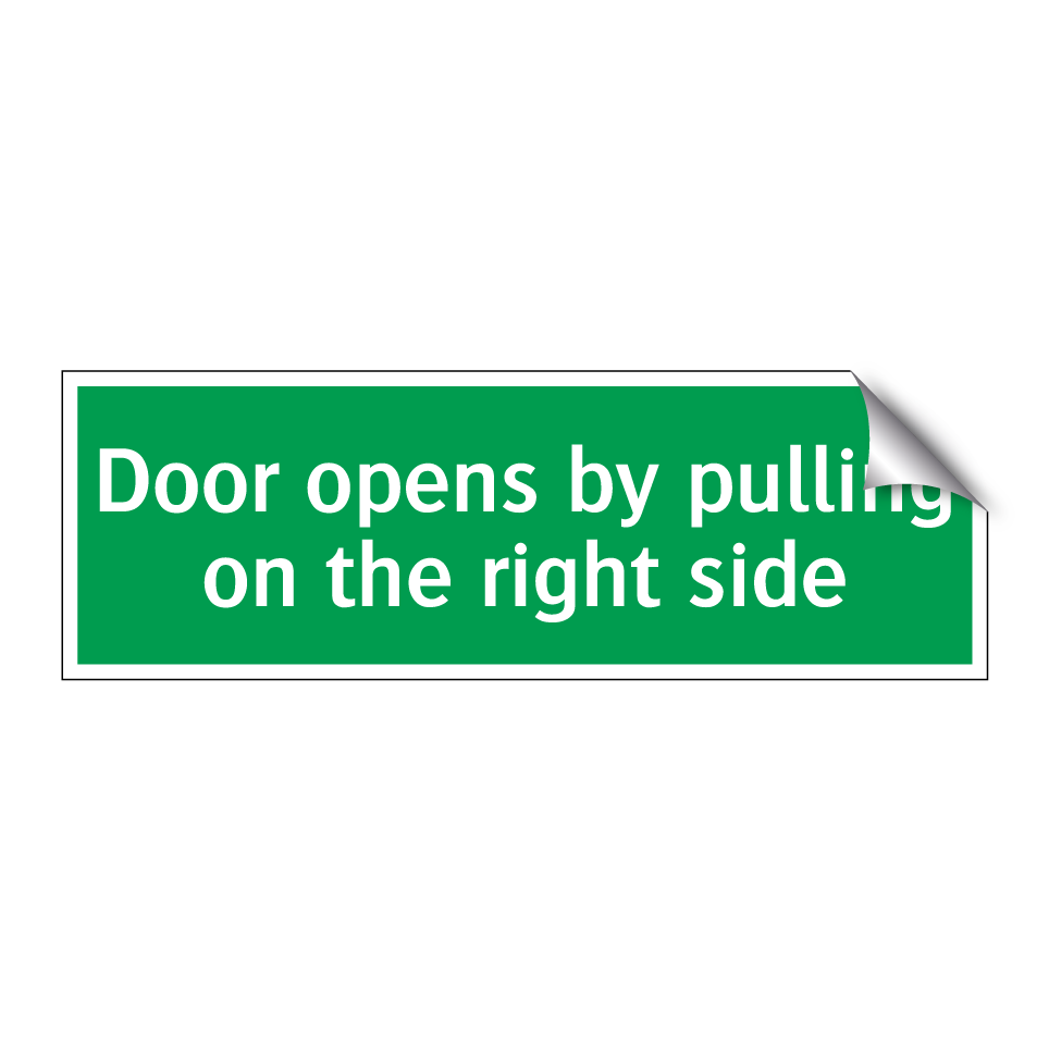 Door opens by pulling on the right side
