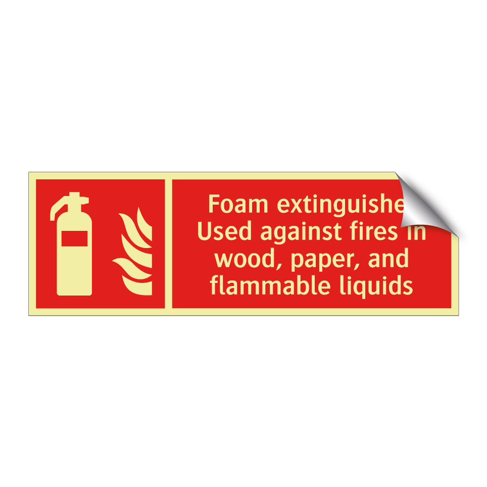 Foam extinguisher Used against fires in wood, paper, and flammable liquids