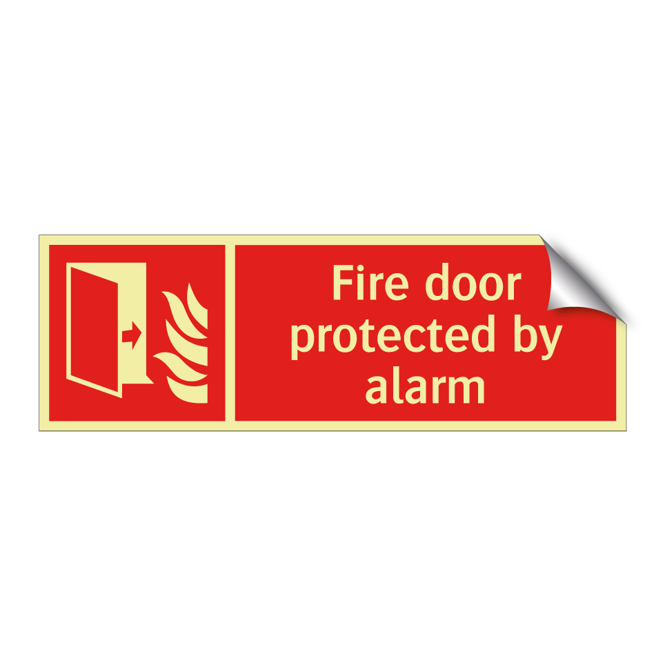 Fire door protected by alarm
