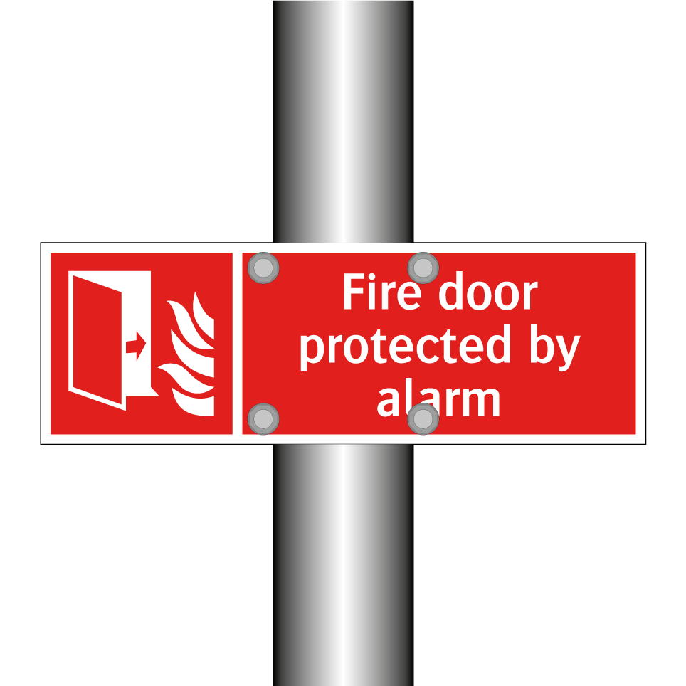 Fire door protected by alarm