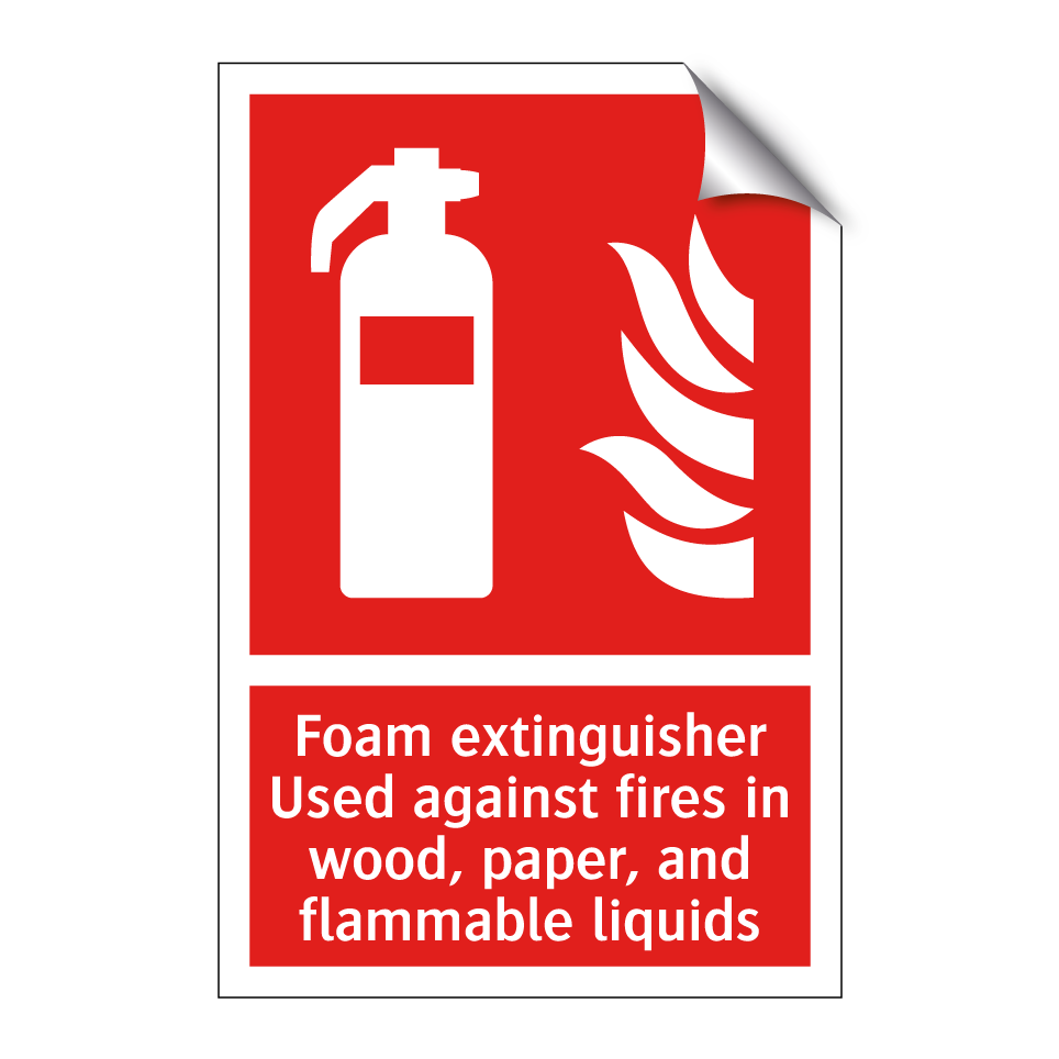 Foam extinguisher Used against fires in wood, paper, and flammable liquids