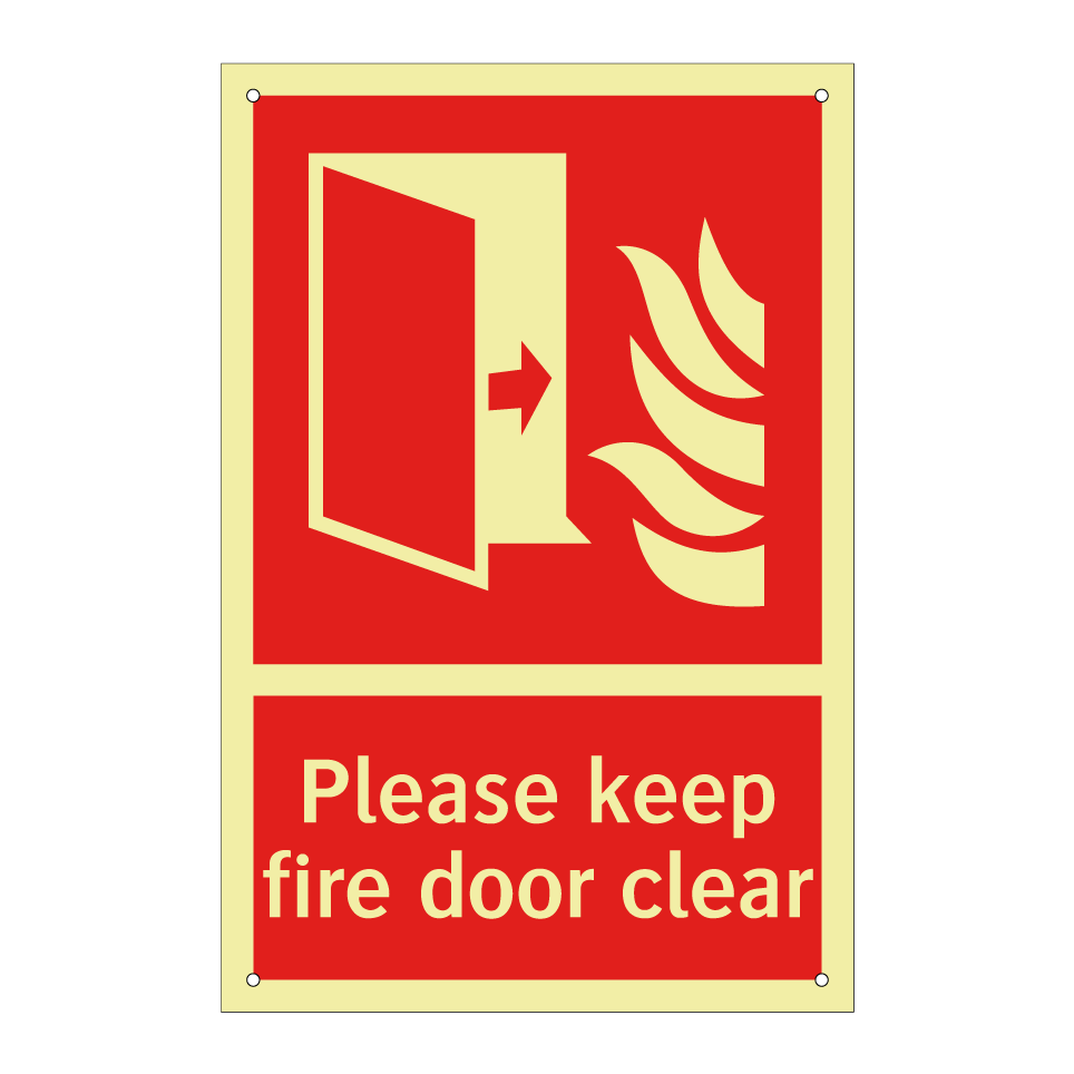 Please keep fire door clear