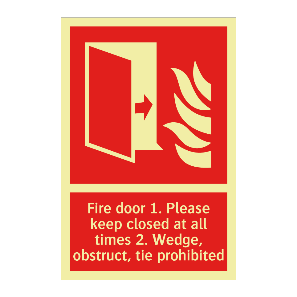 Fire door 1. Please keep closed at all times 2. Wedge, obstruct, tie prohibited