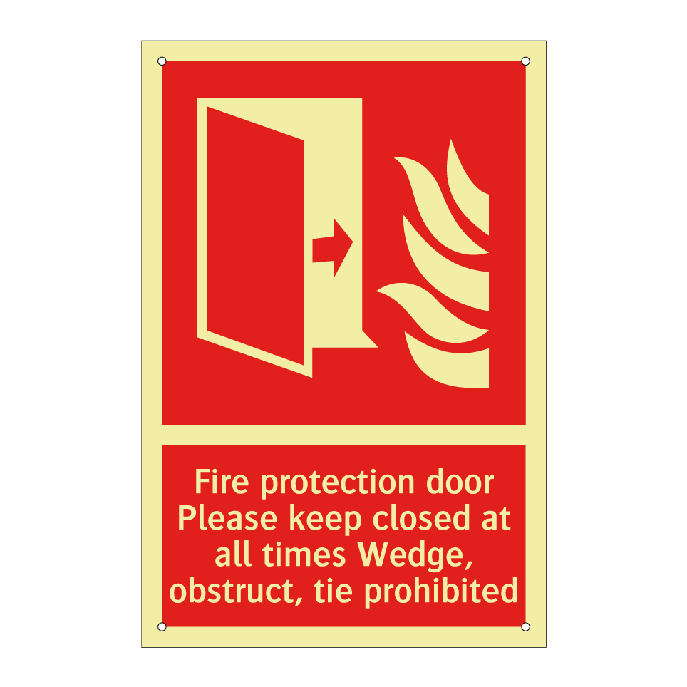 Fire protection door Please keep closed at all times Wedge, obstruct, tie prohibited