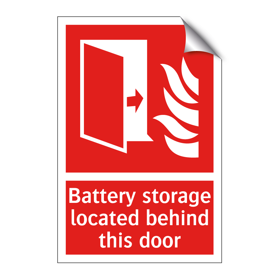 Battery storage located behind this door
