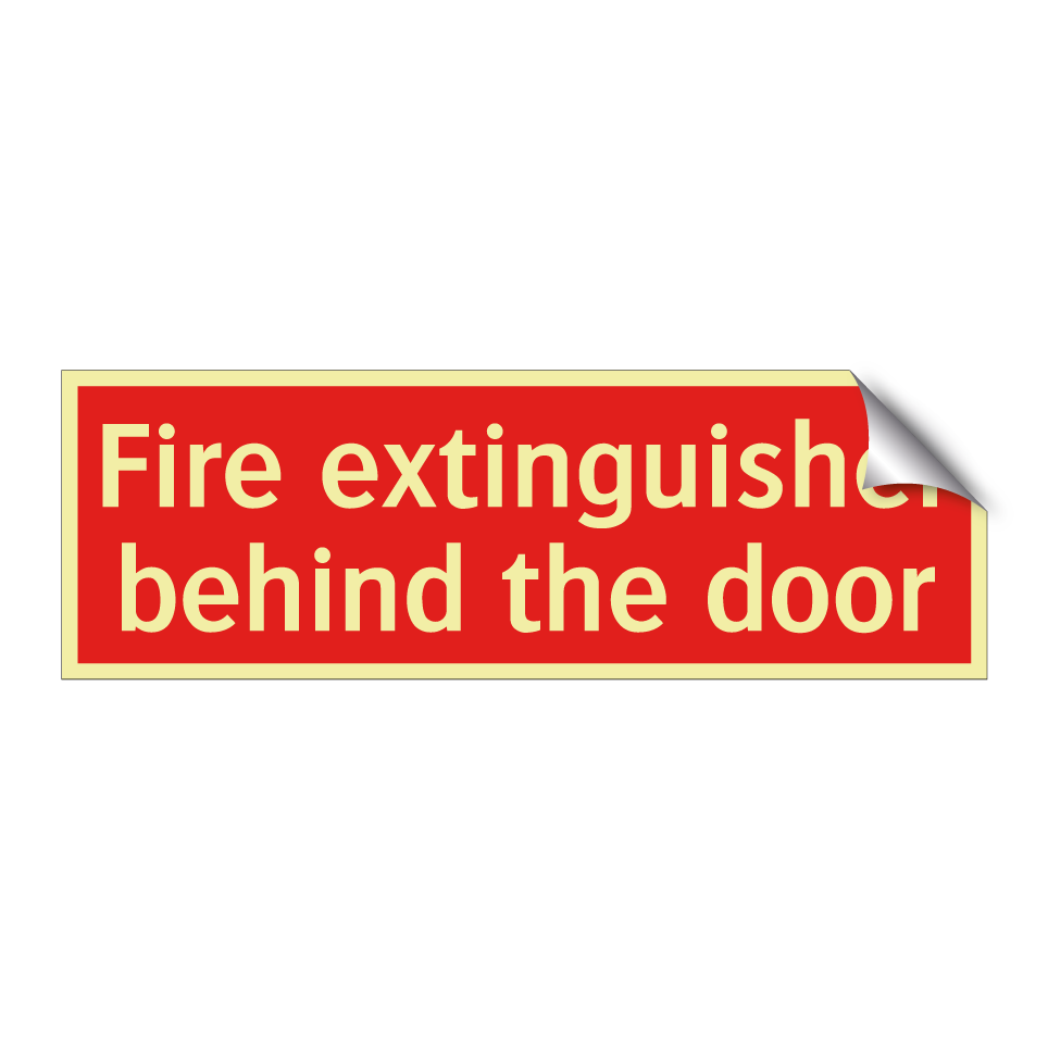 Fire extinguisher behind the door