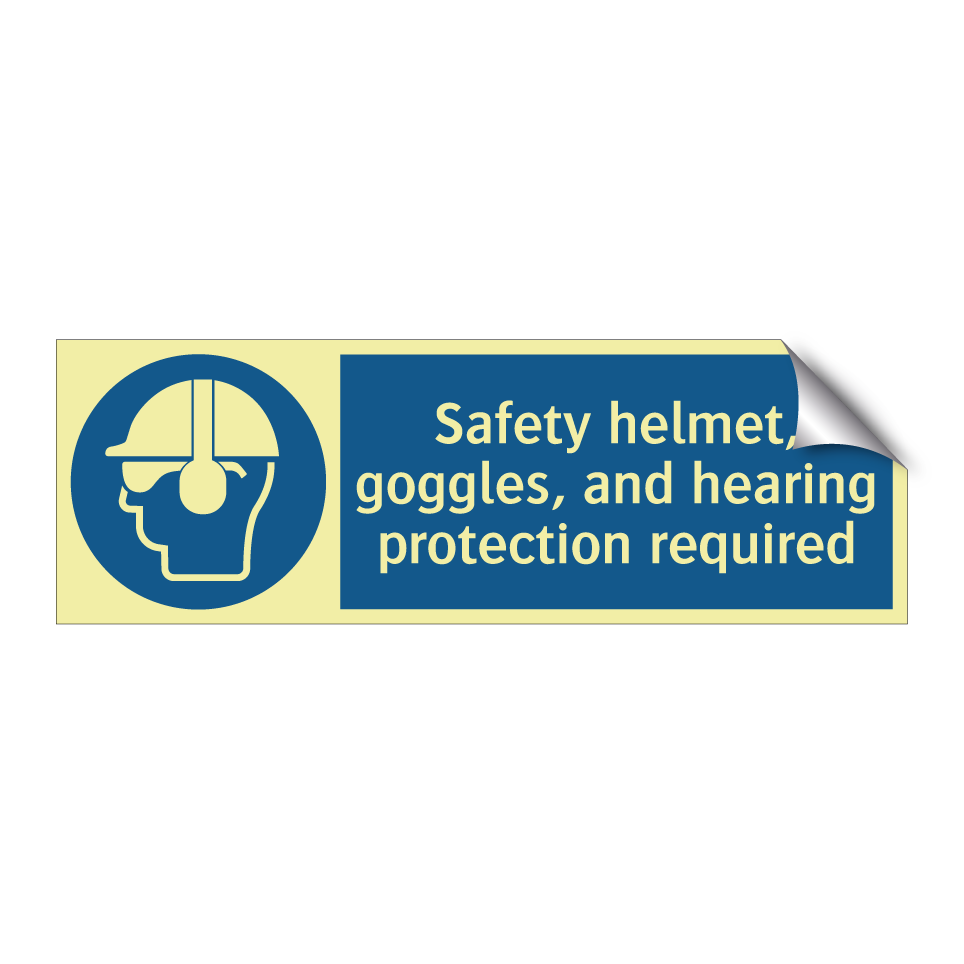 Safety helmet, goggles, and hearing protection required