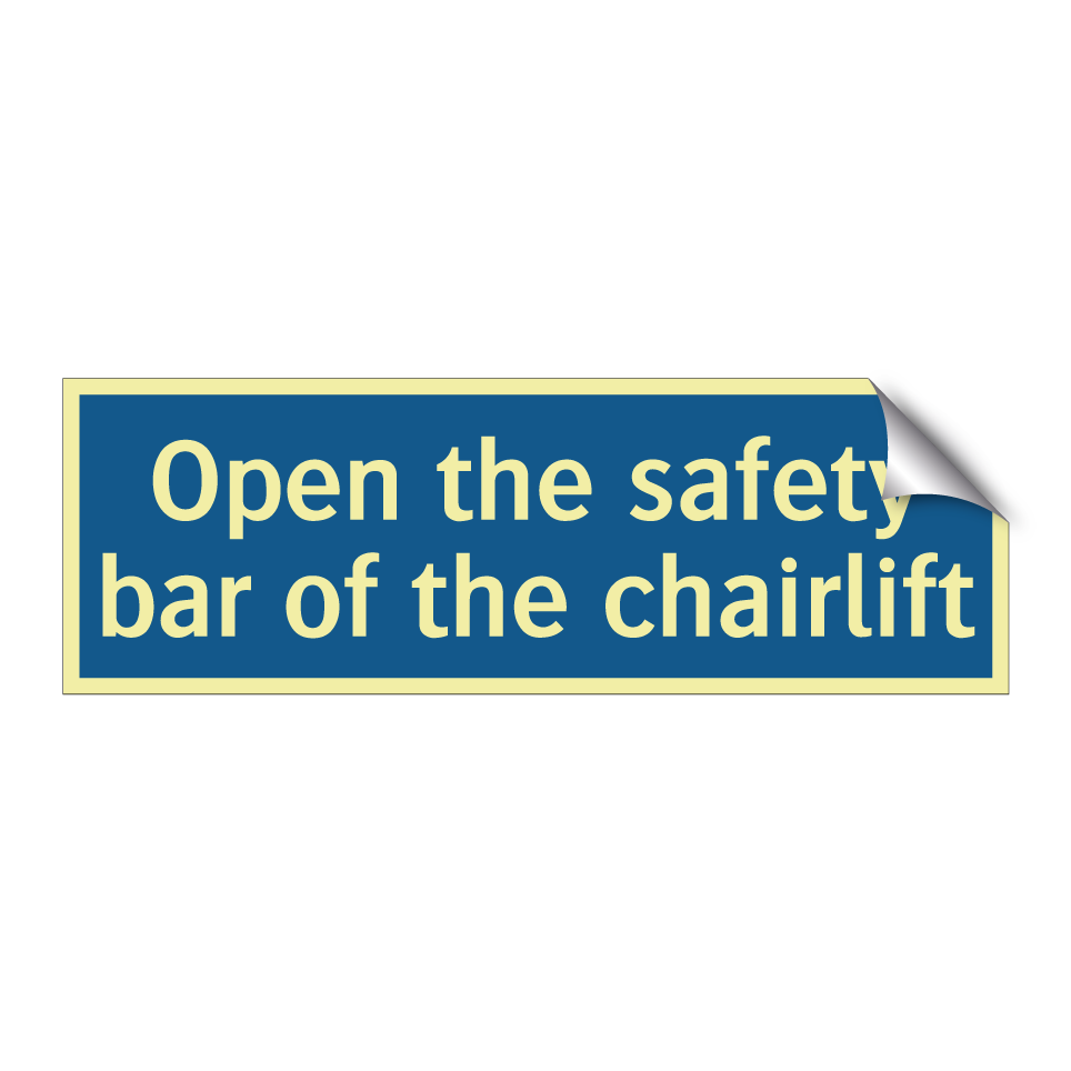 Open the safety bar of the chairlift