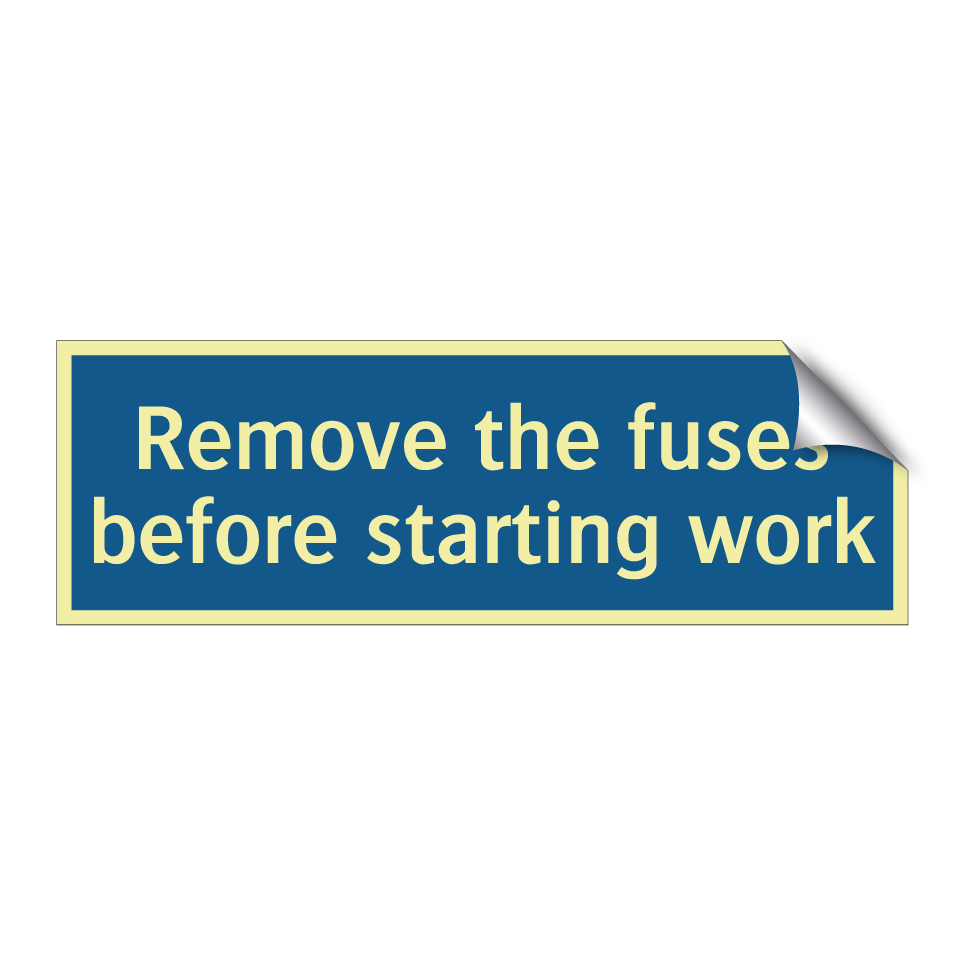 Remove the fuses before starting work
