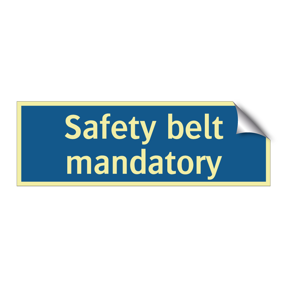 Safety belt mandatory