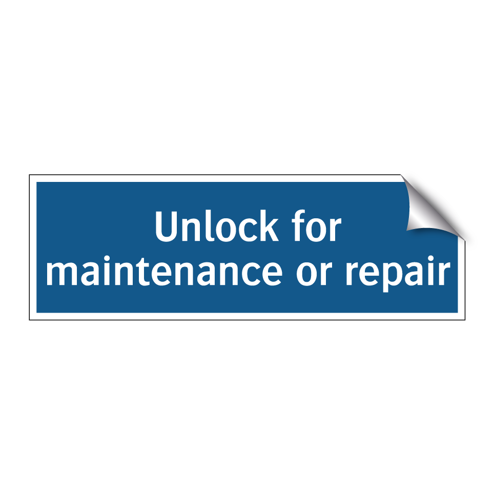 Unlock for maintenance or repair