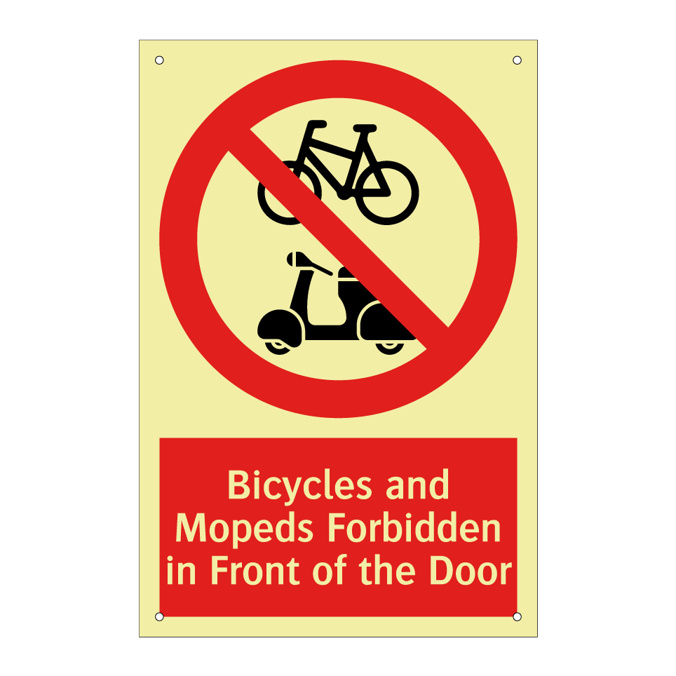 Bicycles and Mopeds Forbidden in Front of the Door
