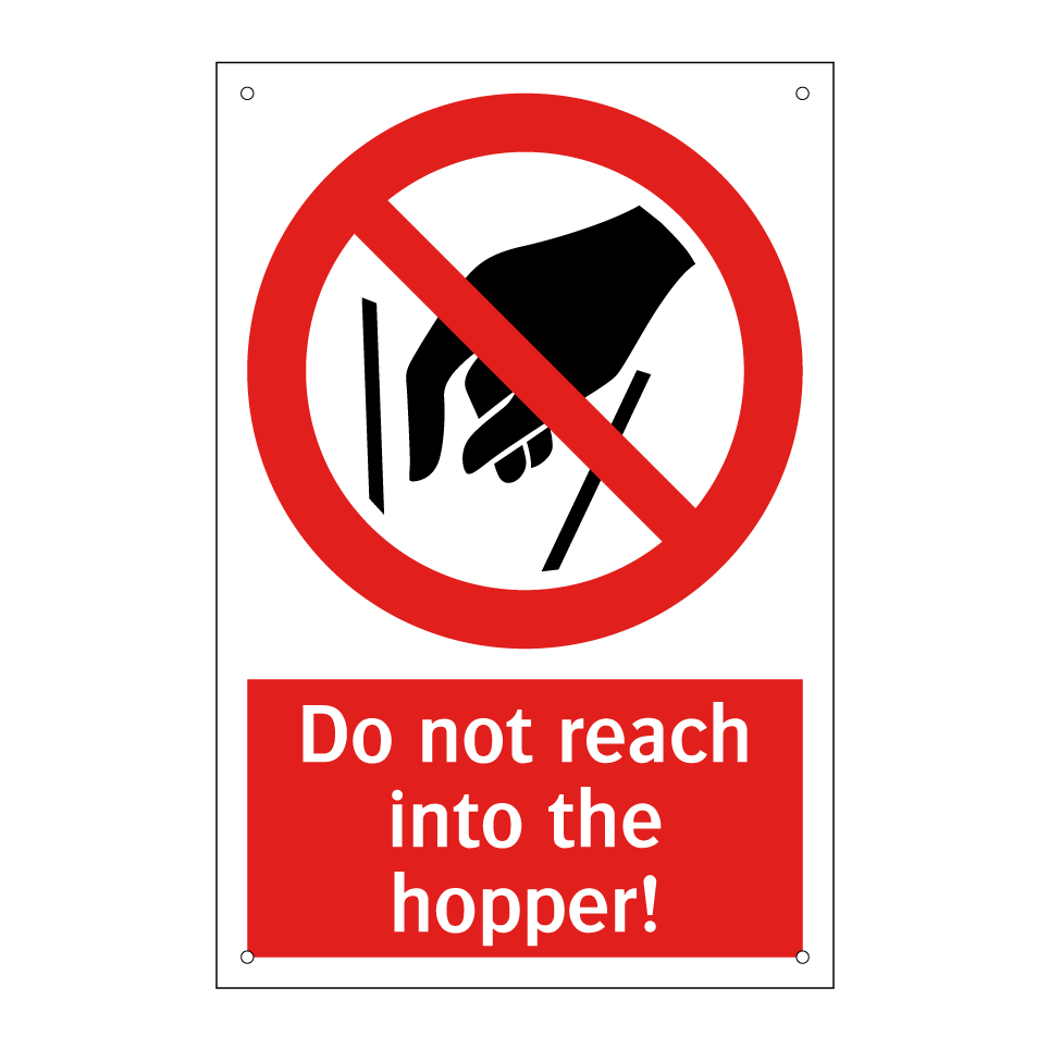 Do not reach into the hopper!
