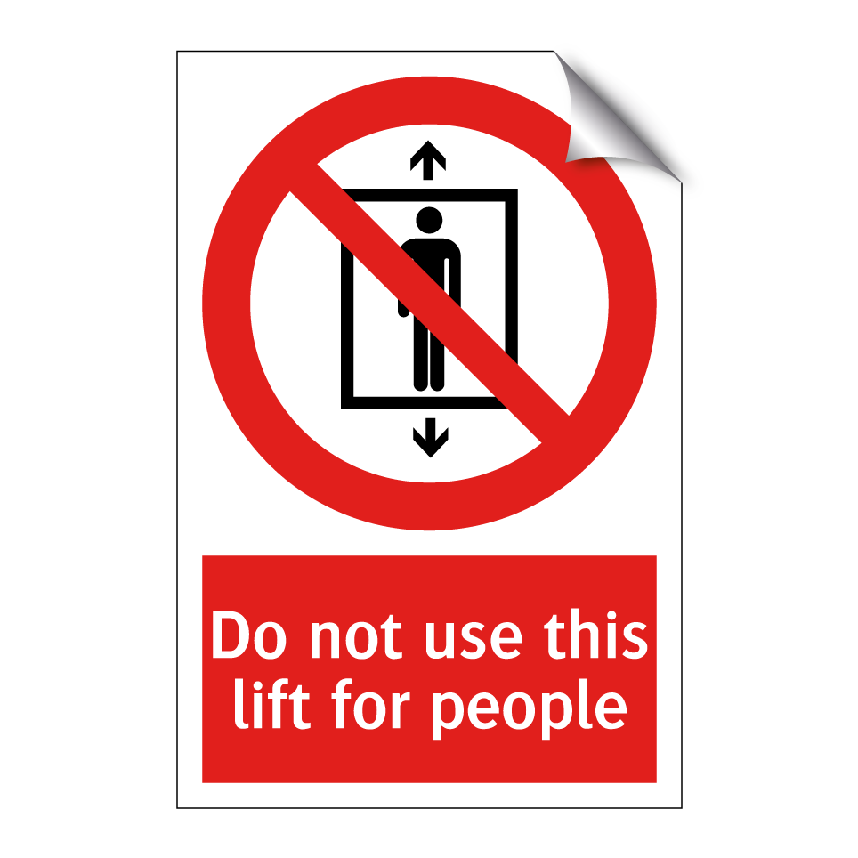 Do not use this lift for people