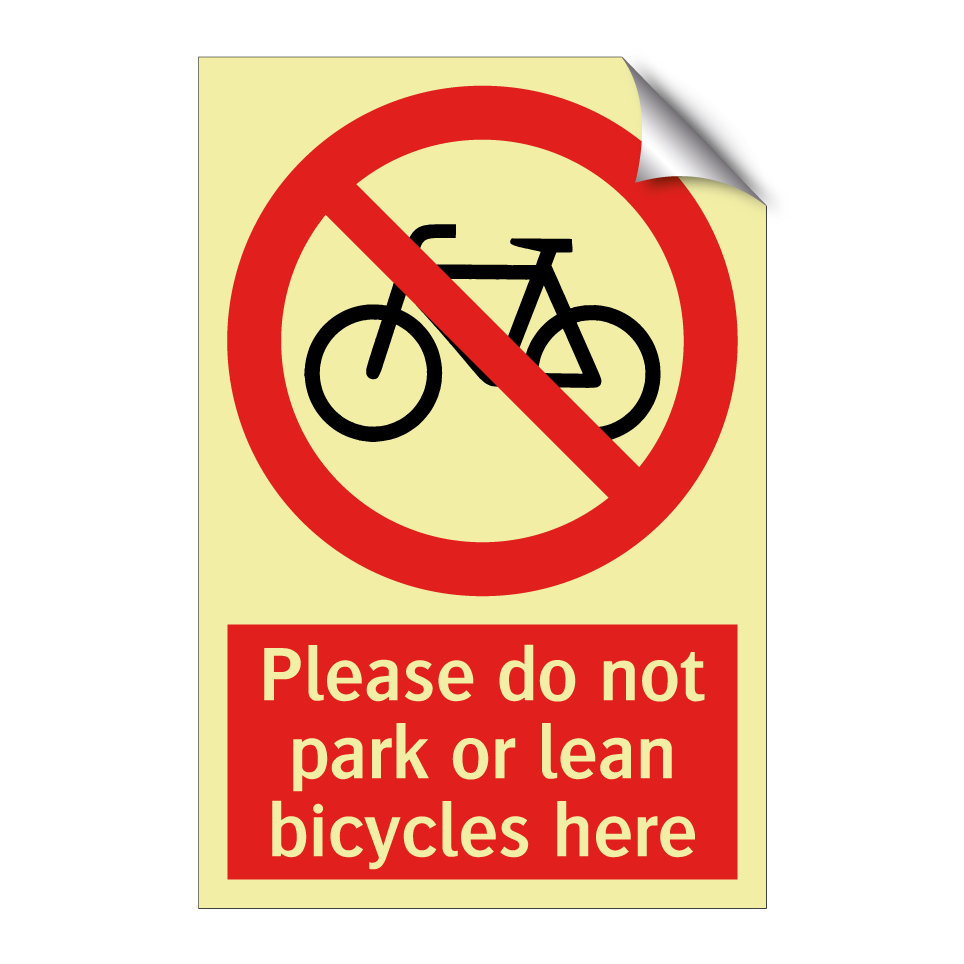 Please do not park or lean bicycles here