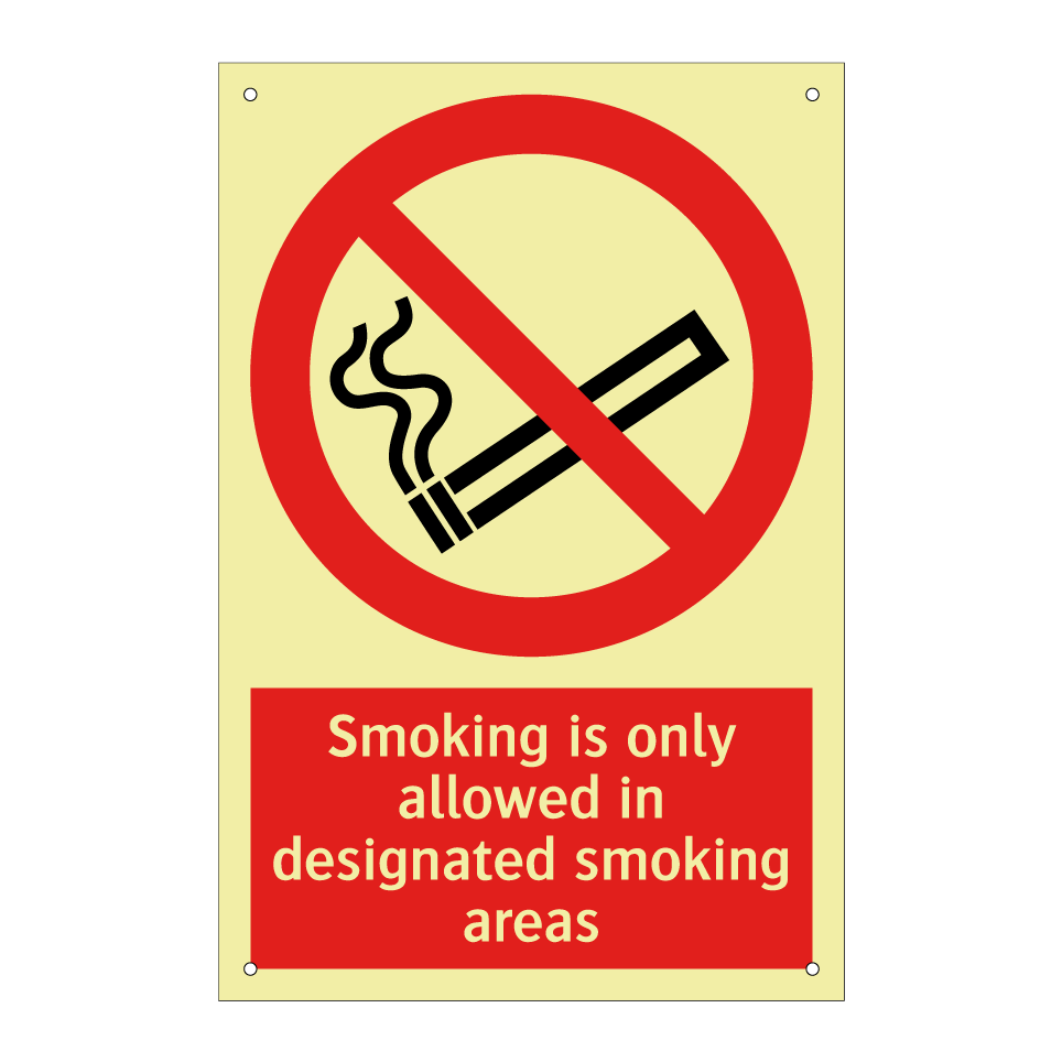 Smoking is only allowed in designated smoking areas