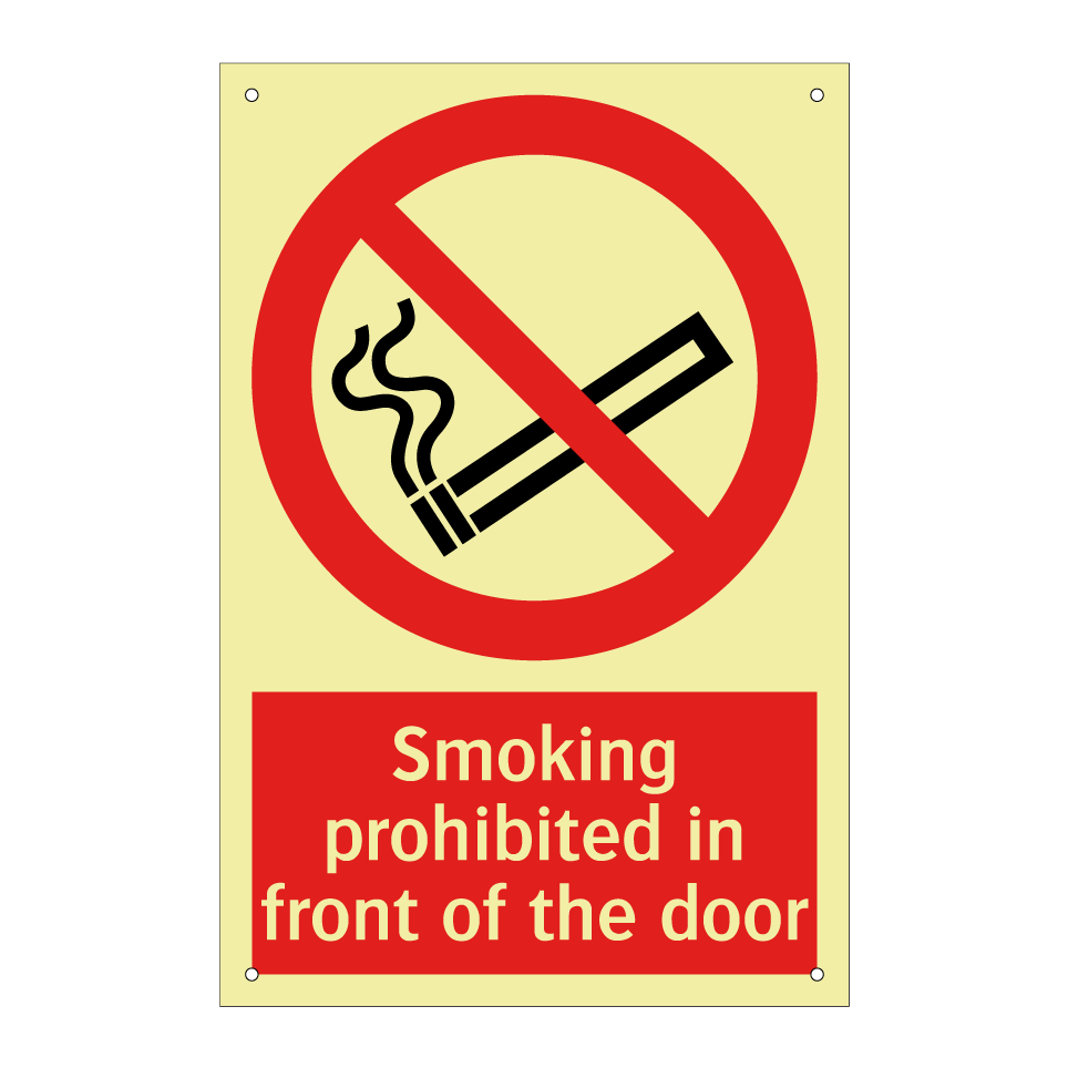Smoking prohibited in front of the door