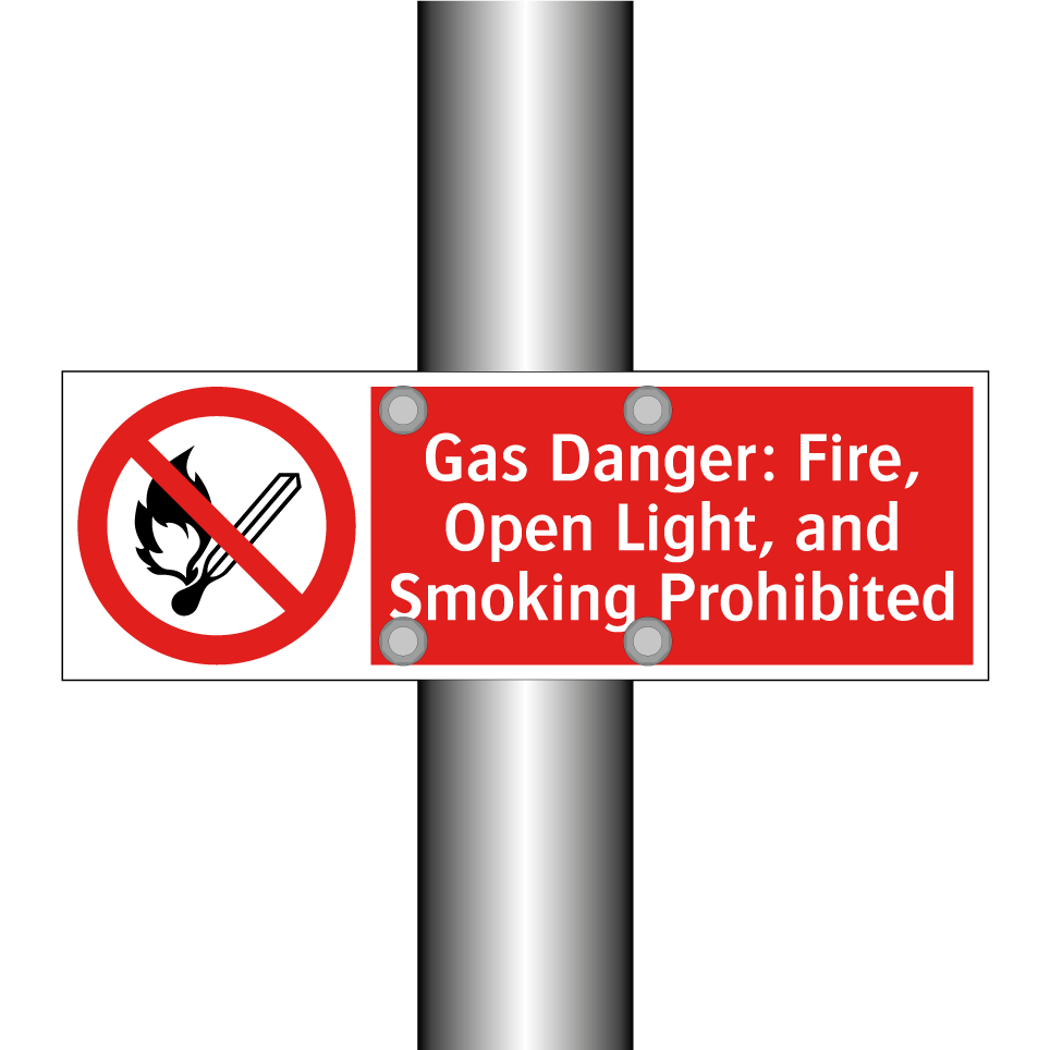 Gas Danger: Fire, Open Light, and Smoking Prohibited