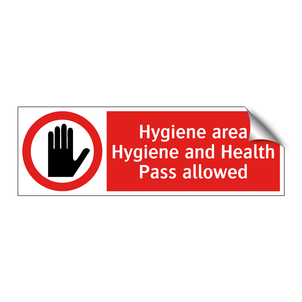 Hygiene area Hygiene and Health Pass allowed