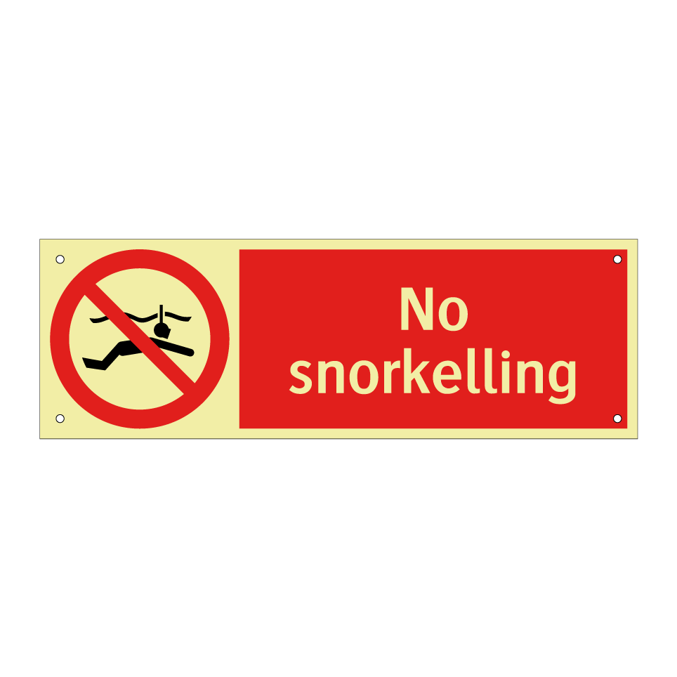 No snorkelling