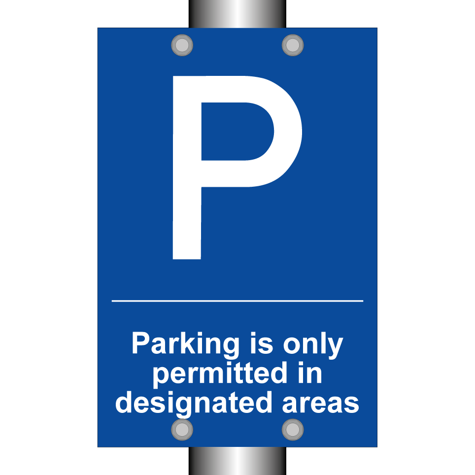 Parking is only permitted in designated areas