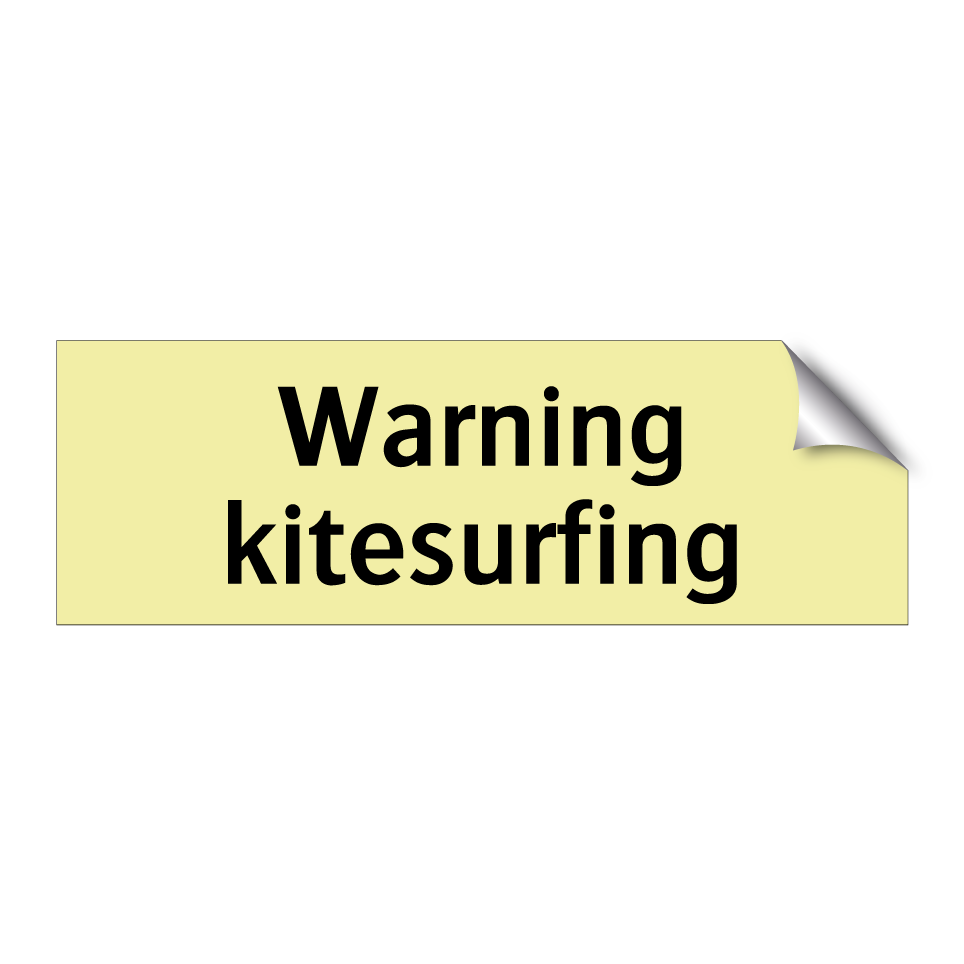Warning kitesurfing