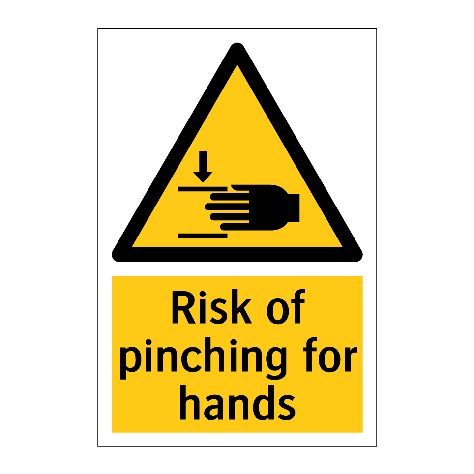 Risk of pinching for hands