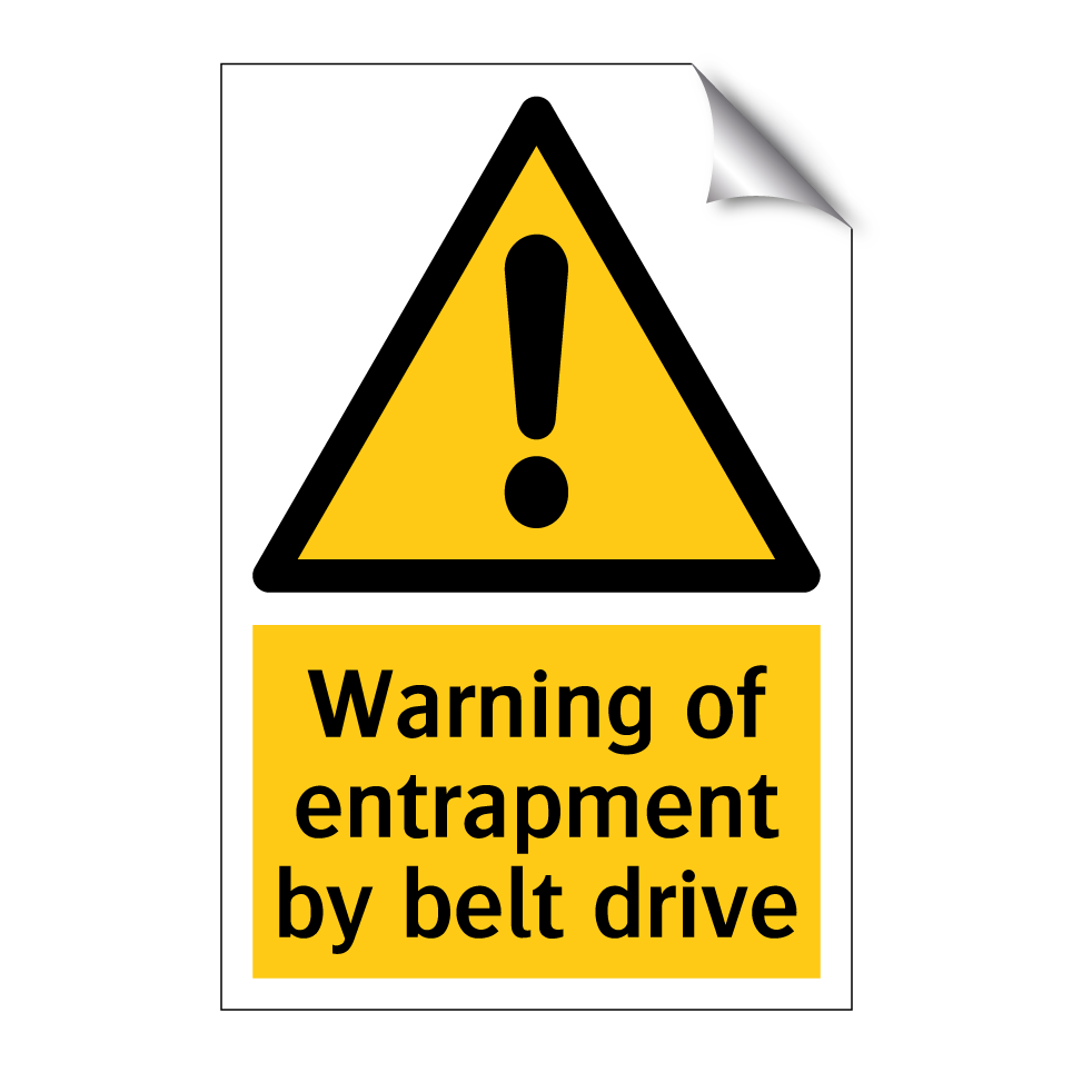 Warning of entrapment by belt drive