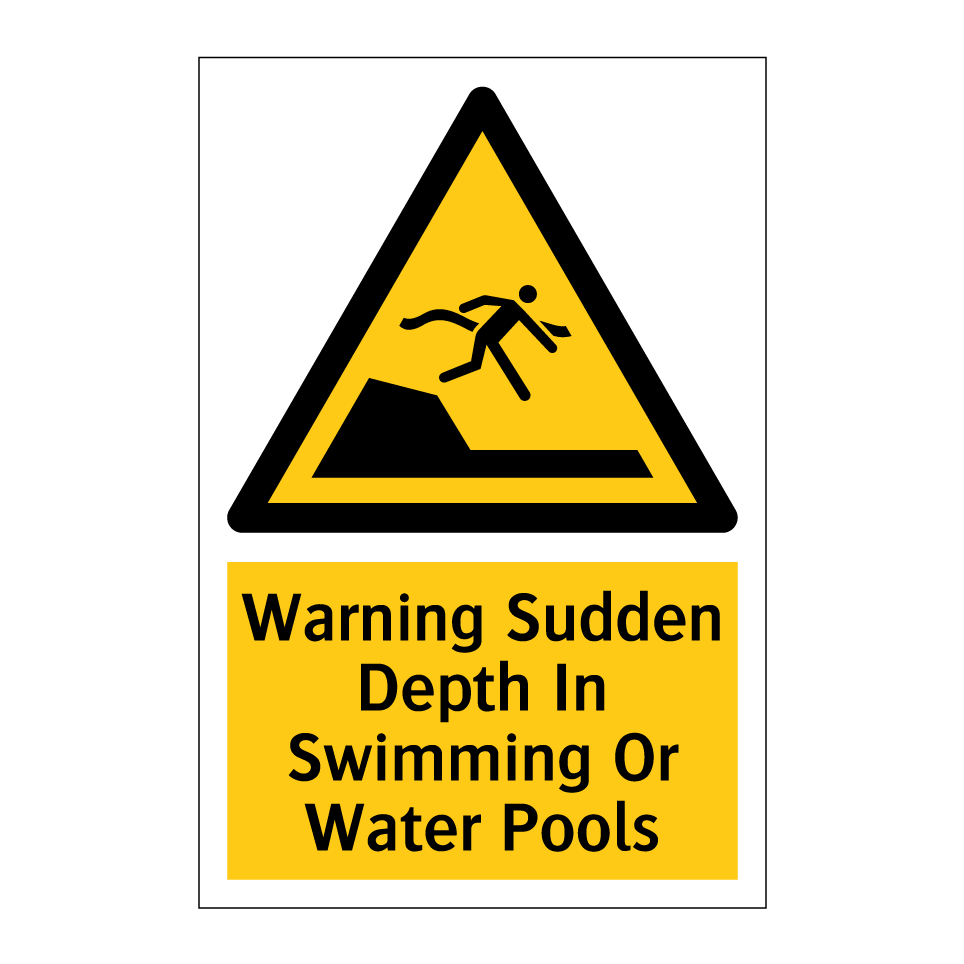 Warning Sudden Depth In Swimming Or Water Pools