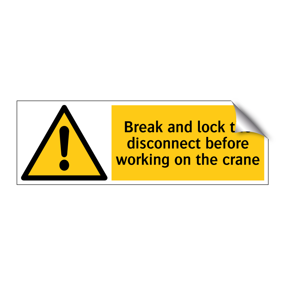 Break and lock the disconnect before working on the crane
