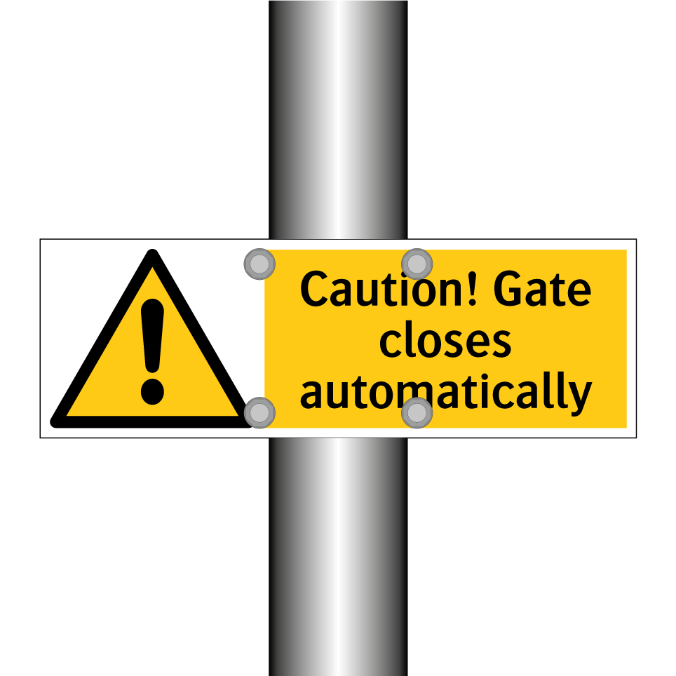 Caution! Gate closes automatically
