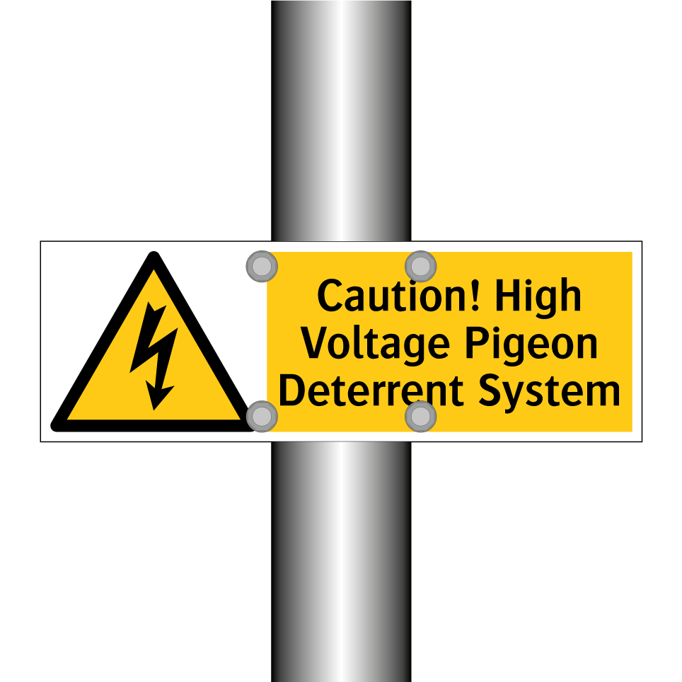 Caution! High Voltage Pigeon Deterrent System