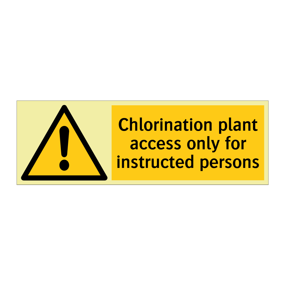 Chlorination plant access only for instructed persons