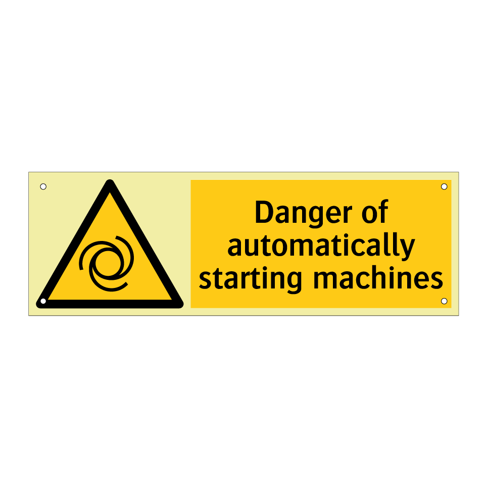 Danger of automatically starting machines