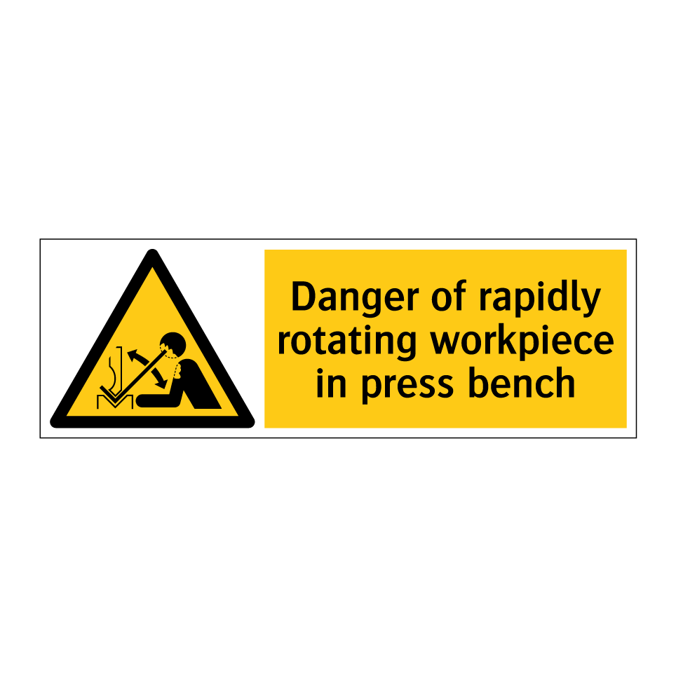 Danger of rapidly rotating workpiece in press bench