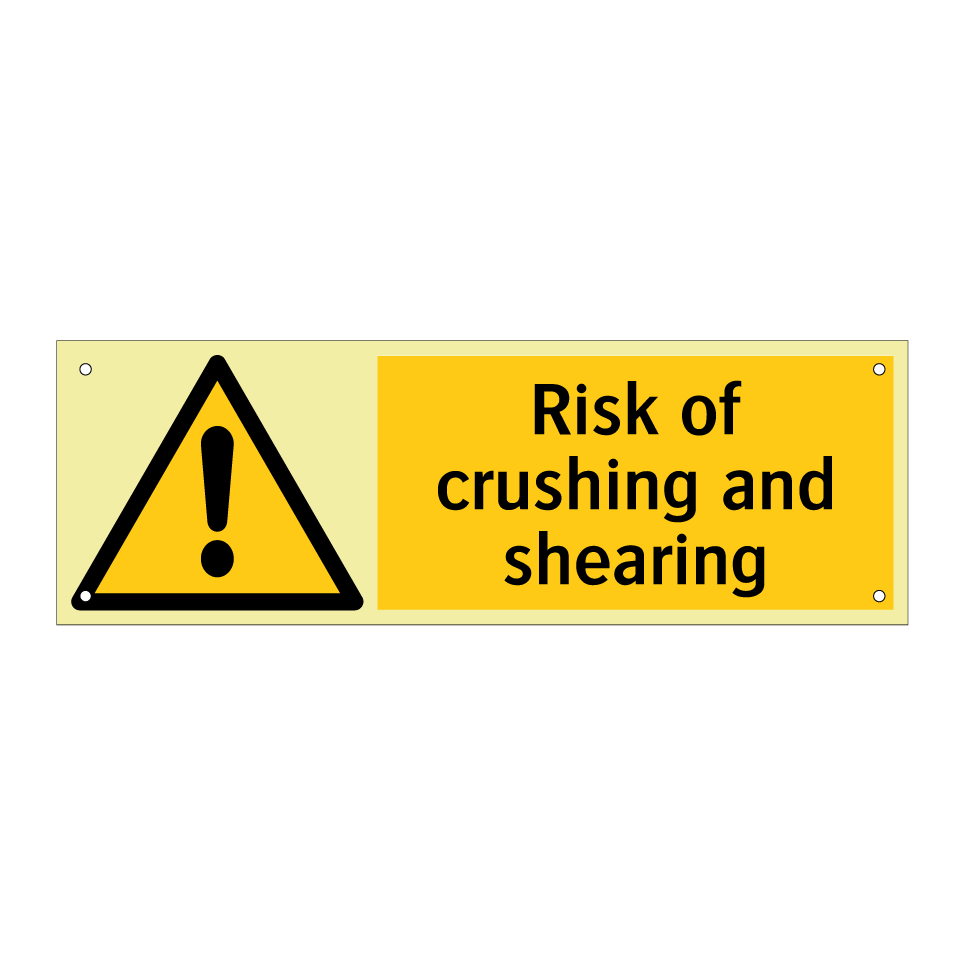 Risk of crushing and shearing